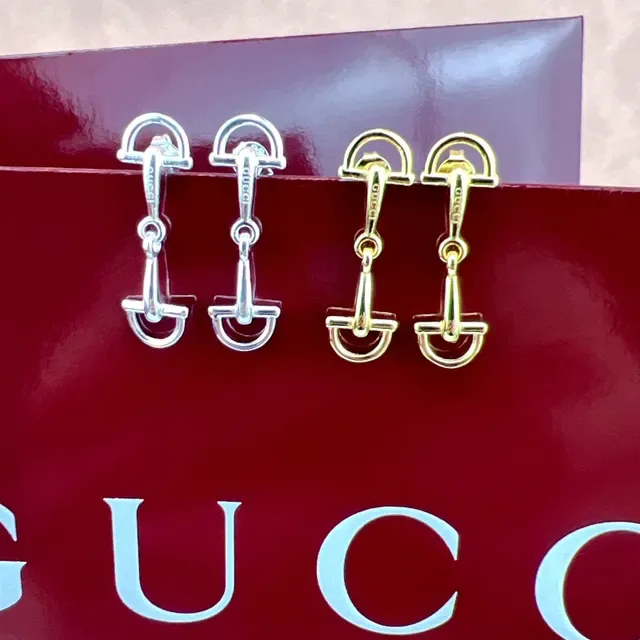 Gucci Horsebit 1955 Silver Motif Polished Metal Earrings 7