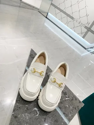 Gucci Horsebit 1955 couro branco ouro Horsebit mocassins 8