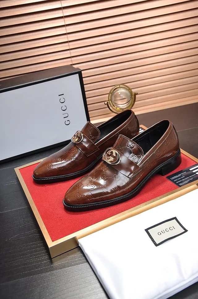 Gucci Horsebit Mocassin Marron Monogramme Cuir Mocassin 4