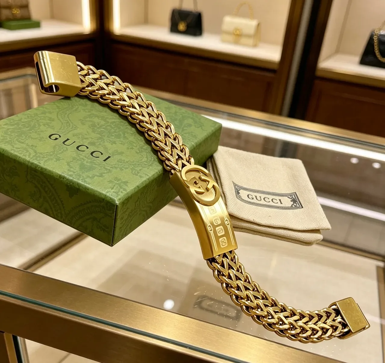 Gucci Iconic Chain Interlocking G Gold Bracelet 7