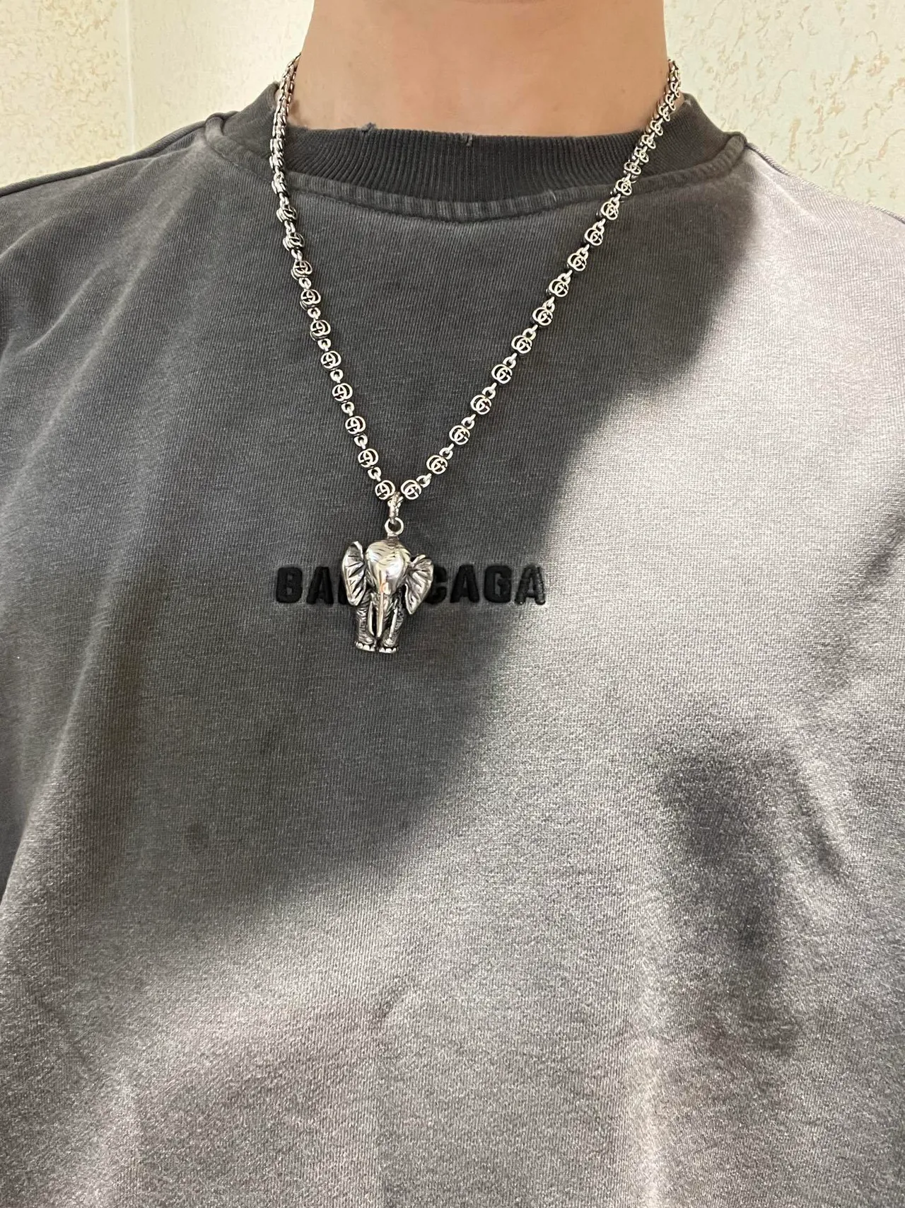 Gucci Interlocking G-Link Elephant Pendant Necklace 5
