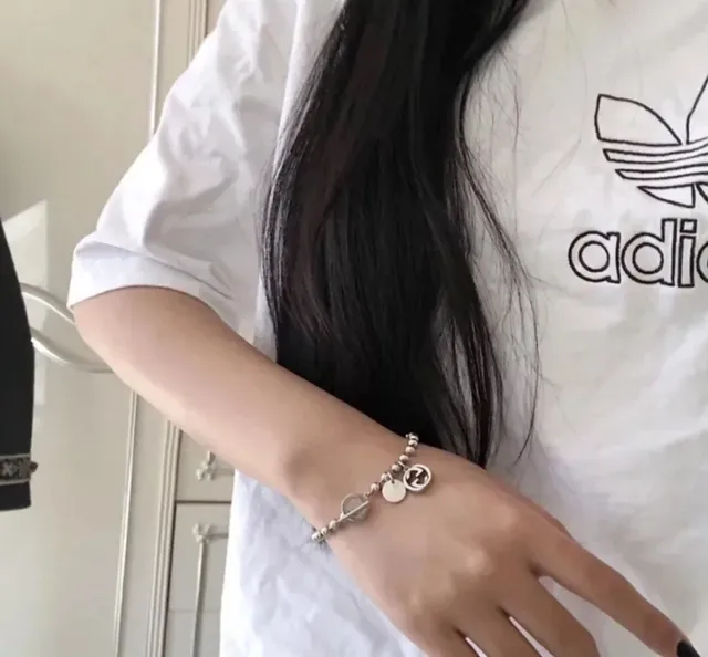 Gucci Interlocking G Silver Ball-Chain Charm Bracelet 7