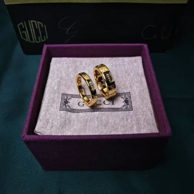Gucci Interlocking G Silver Black Enamel Inlay Ring 4