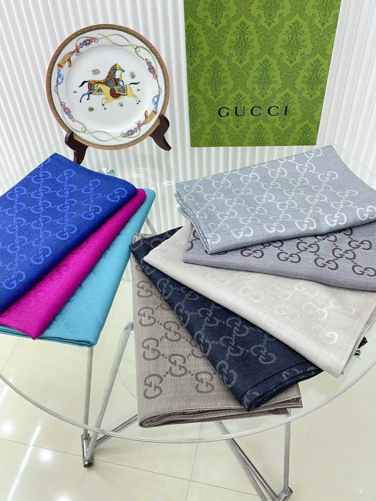 Gucci Interlocking GG Monogram Silk Scarf 4