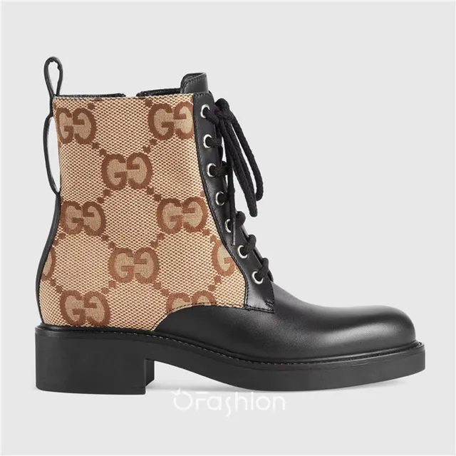 Gucci Le Cagole preto e bege GG Monogram botas de tornozelo 2