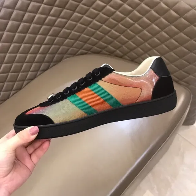 Gucci Multicolor Black Iridescent Rainbow Finish Green-Red-Green Web Stripe Lifestyle Sneakers 2