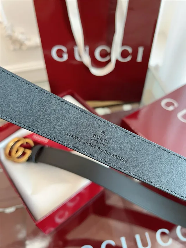 Gucci Ophidia Noir Or Interlocking G Boucle Cuir Lisse Ceinture 4