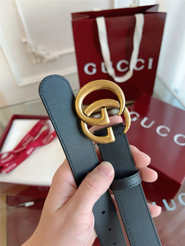 Gucci Ophidia Noir Or Interlocking G Boucle Cuir Lisse Ceinture 5