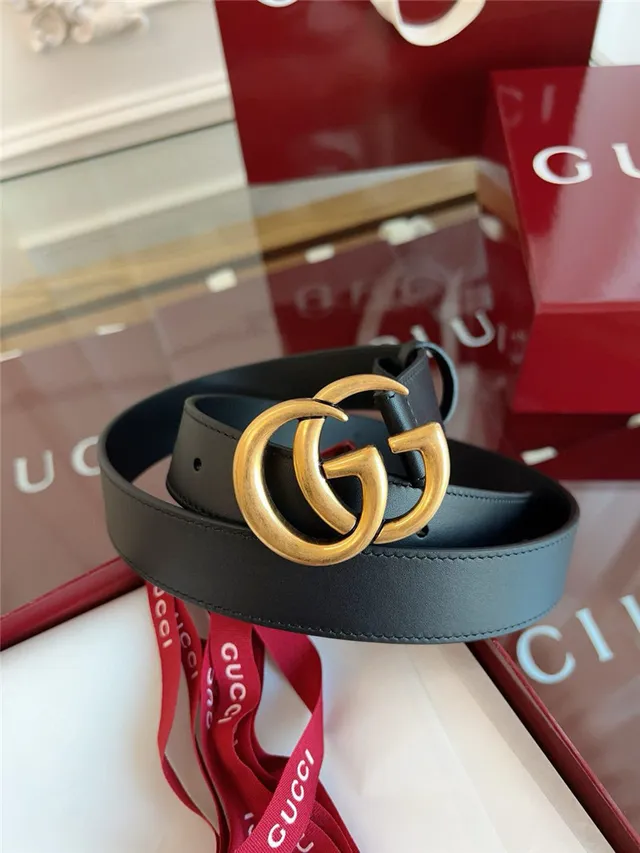 Gucci Ophidia Noir Or Interlocking G Boucle Cuir Lisse Ceinture 8