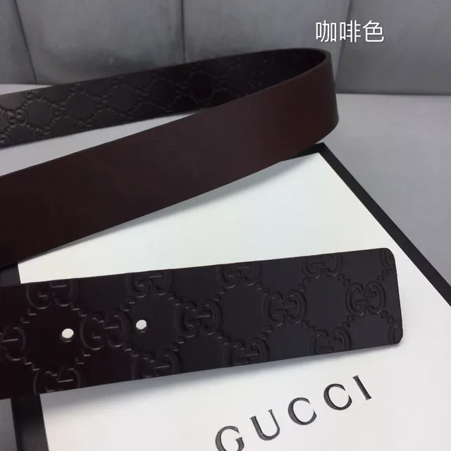 Gucci Ophidia Marron Doré Gravé GG Monogram Interlocking G Buckle Leather Belt 7