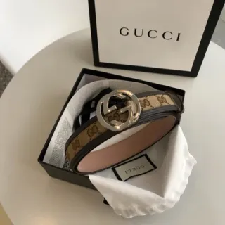 Gucci Ophidia GG Belt Beige Brown Leather Belt