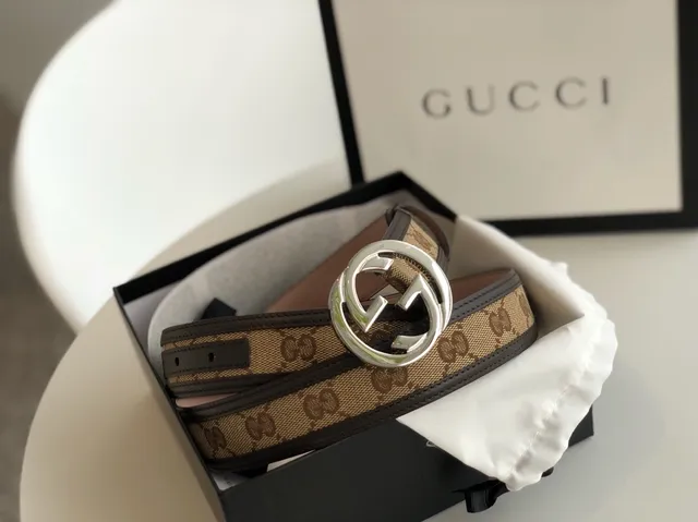Gucci Ophidia GG Belt Beige Brown Leather Belt 5