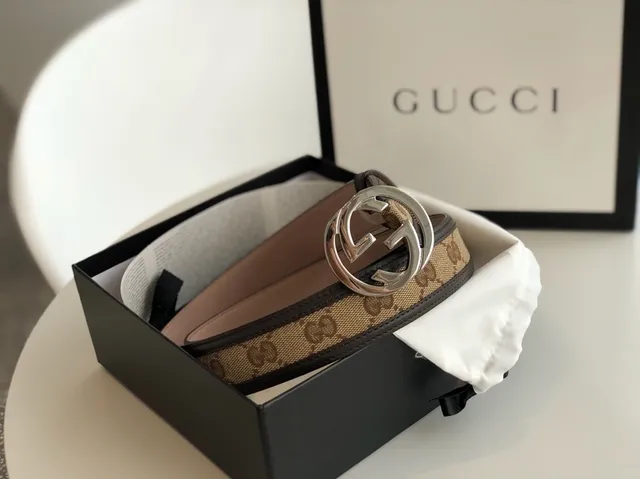 Gucci Ophidia GG Belt Beige Brown Leather Belt 6