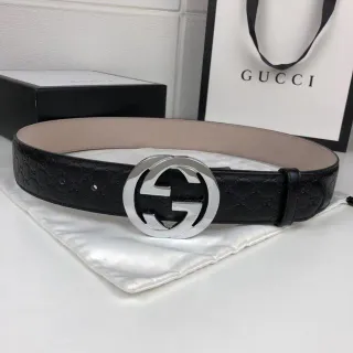 Gucci Ophidia Interlocking G Buckle Black Leather Belt