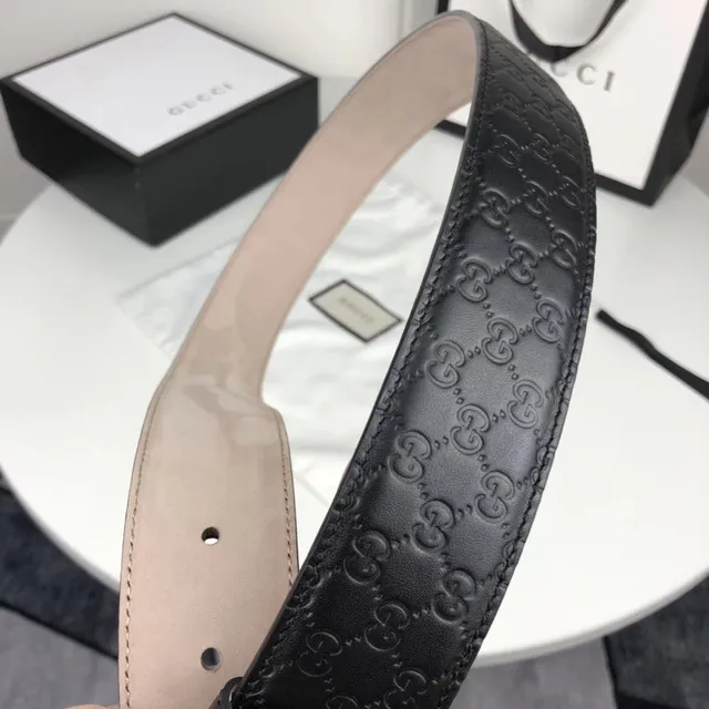 Gucci Ophidia Interlocking G Buckle Black Leather Belt 7