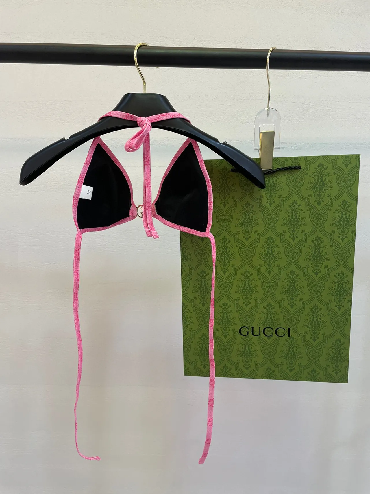 Maillot de bain Gucci rose Halter Triangle All-Over GG Monogram 5