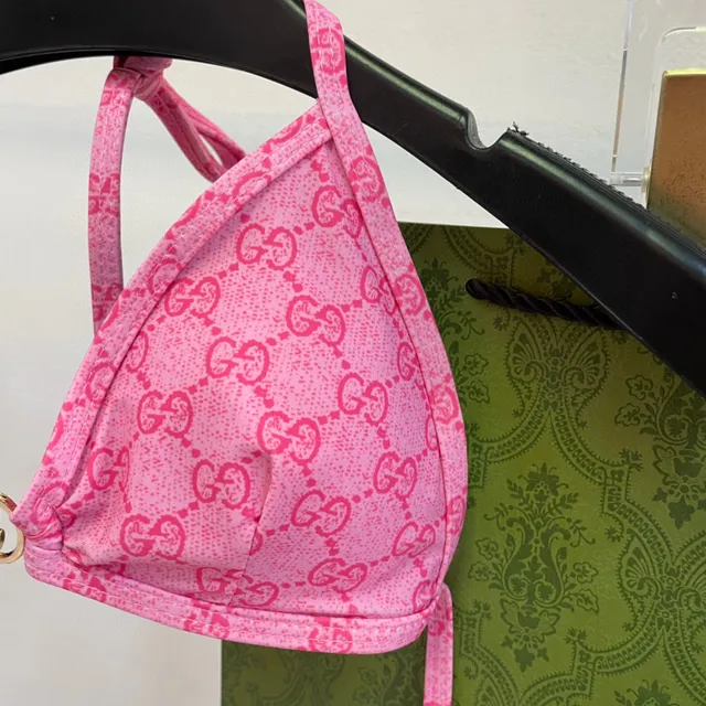 Maillot de bain Gucci rose Halter Triangle All-Over GG Monogram 7