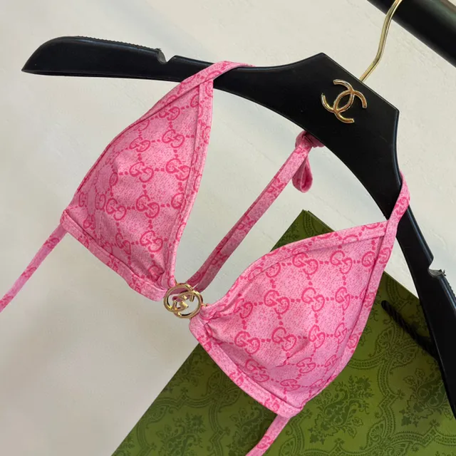 Maillot de bain Gucci rose Halter Triangle All-Over GG Monogram 8