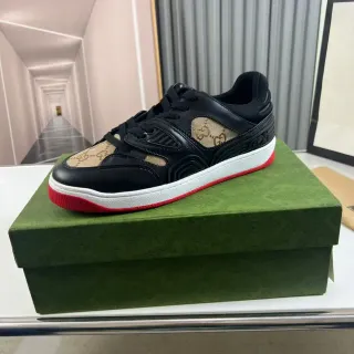 Gucci Rhyton Black Beige GG-Print Canvas Lifestyle Sneakers