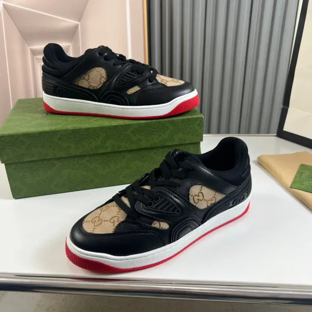 Gucci Rhyton Black Beige GG-Print Canvas Lifestyle Sneakers 7