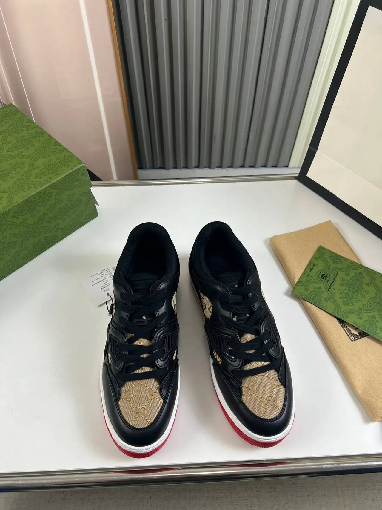 Gucci Rhyton Black Beige GG-Print Canvas Lifestyle Sneakers 9
