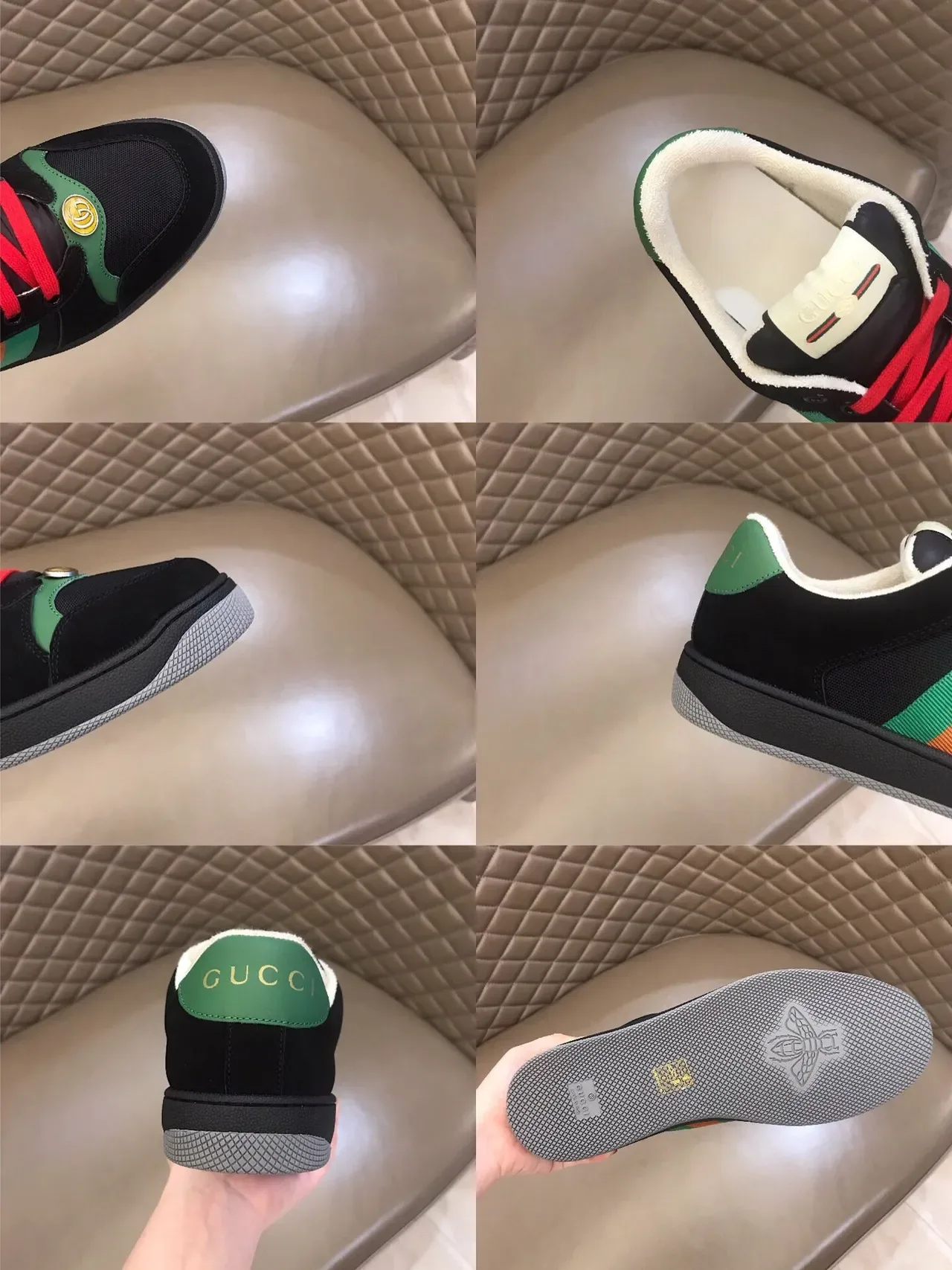 Gucci Rhyton Preto Vermelho Verde Web Lifestyle Sneakers 2