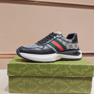 Gucci Rhyton GG Monogram قماش كانفاس وجلد شريط ويب أحذية أسلوب حياة