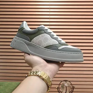 Gucci Rhyton Olive Green and Gray GG Monogram Lifestyle Sneakers