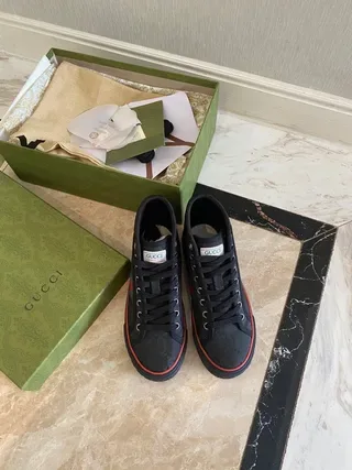 Gucci Screener Black Green High-Top GG Monogram Print Lifestyle Sneakers 8