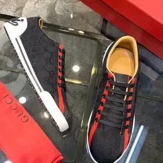 Gucci Screener Black Red White GG Monogram Lifestyle Sneakers