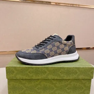 Gucci Screener GG Monogram Canvas and Denim Lifestyle Sneakers