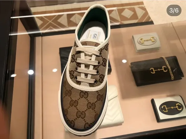 Gucci Screener GG Monogram Canvas Beige Lifestyle Sneakers 4
