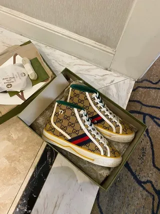 Gucci Screener GG Monogram Web Stripe Lifestyle Sneakers 8