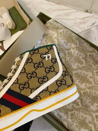 Gucci Screener GG Monogram Web Stripe Lifestyle Sneakers 9