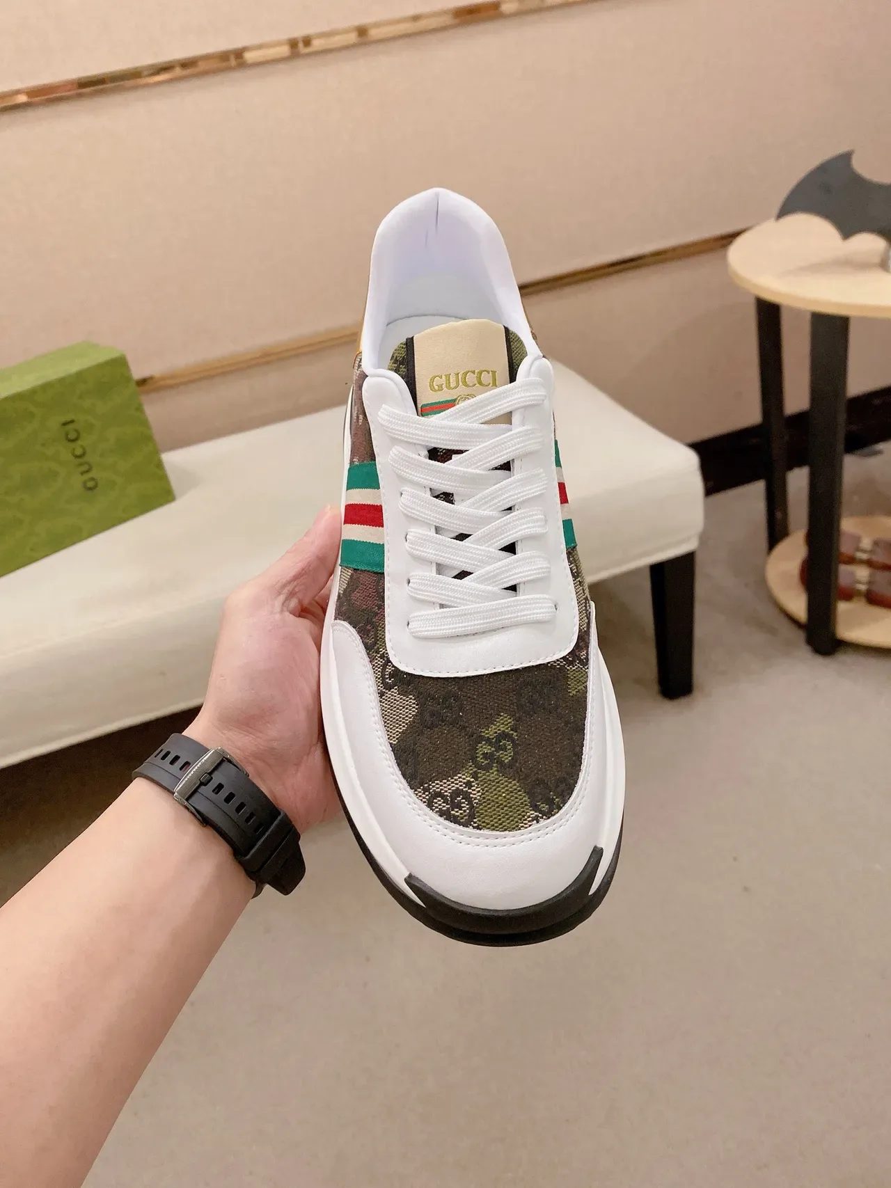 Gucci Screener GG Monogram Web Stripe Lifestyle Sneakers 2