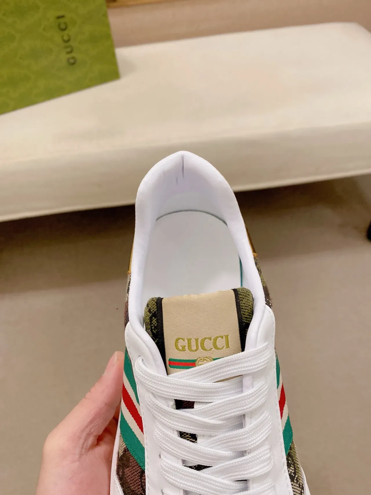 Gucci Screener GG Monogram Web Stripe Lifestyle Sneakers 6