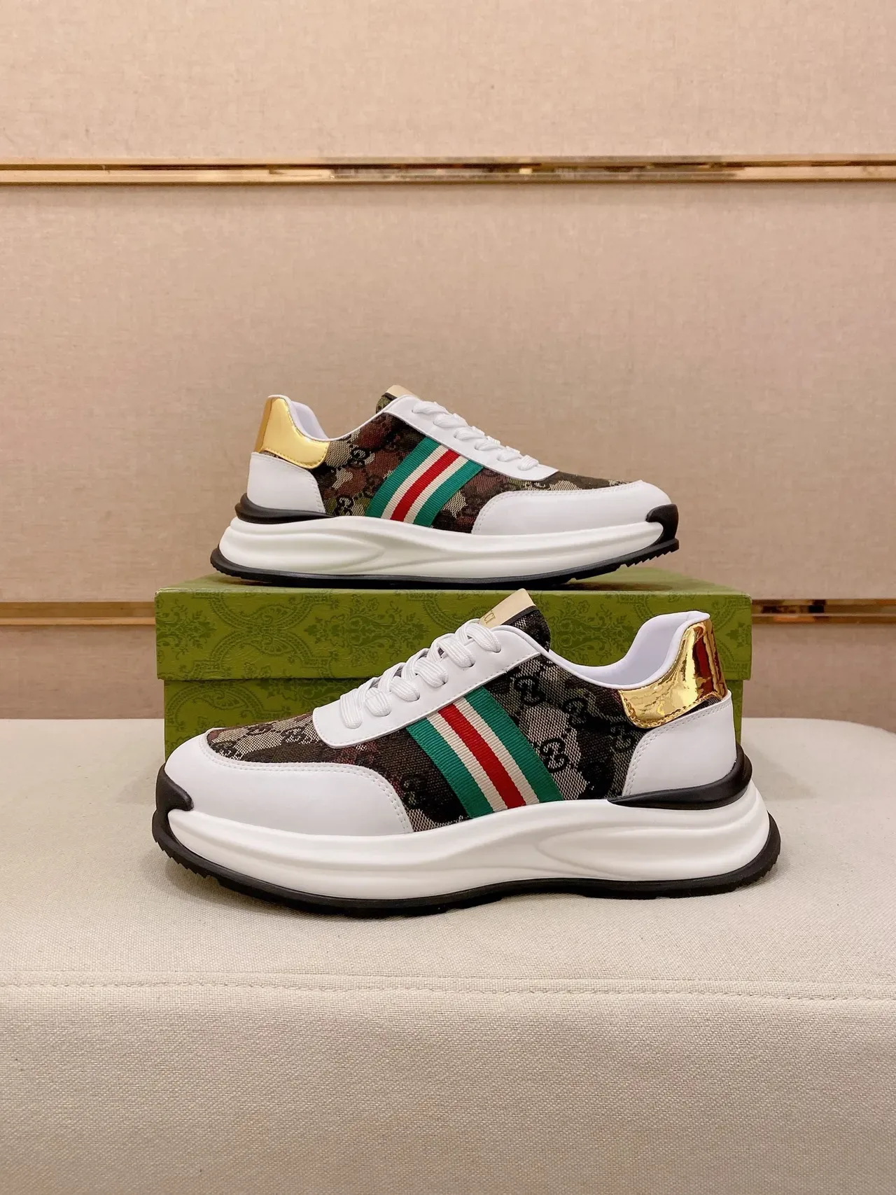 Gucci Screener GG Monogram Web Stripe Lifestyle Sneakers 7