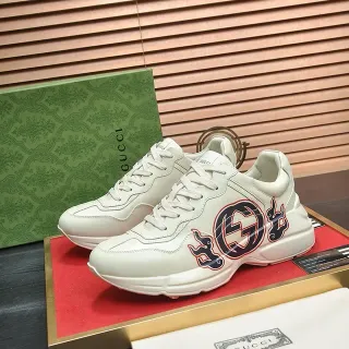 Gucci Screener Off-White Flame GG Logo Lifestyle Sneakers
