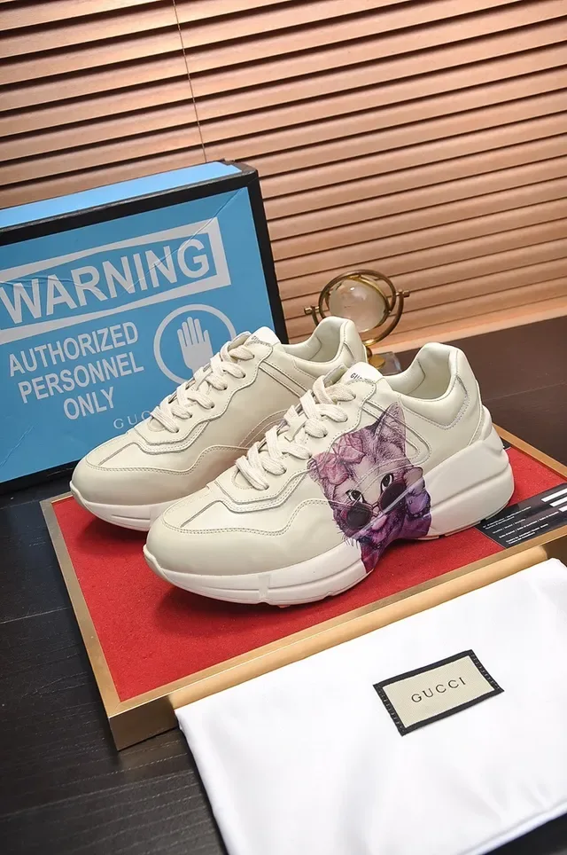Gucci Screener Off-White Graphic Print Lifestyle Sneaker 7