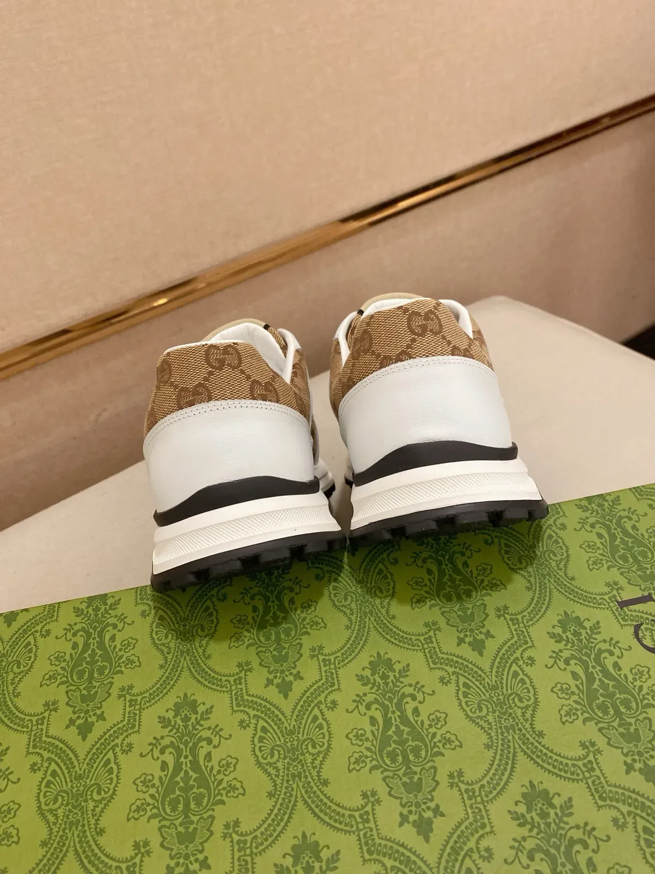 Gucci Screener White and Beige GG Monogram Lifestyle Sneakers 8