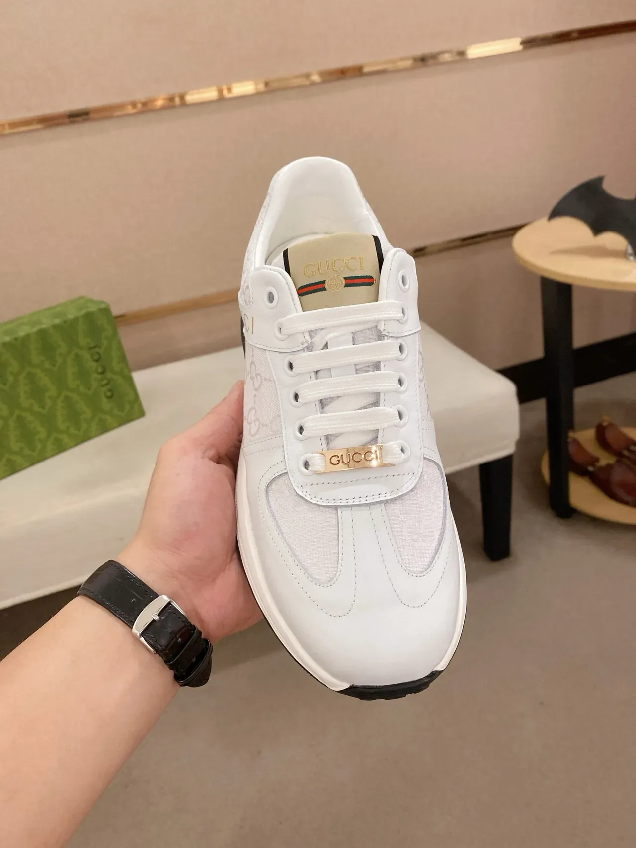 Gucci Screener White GG Monogram Lifestyle Sneakers 2