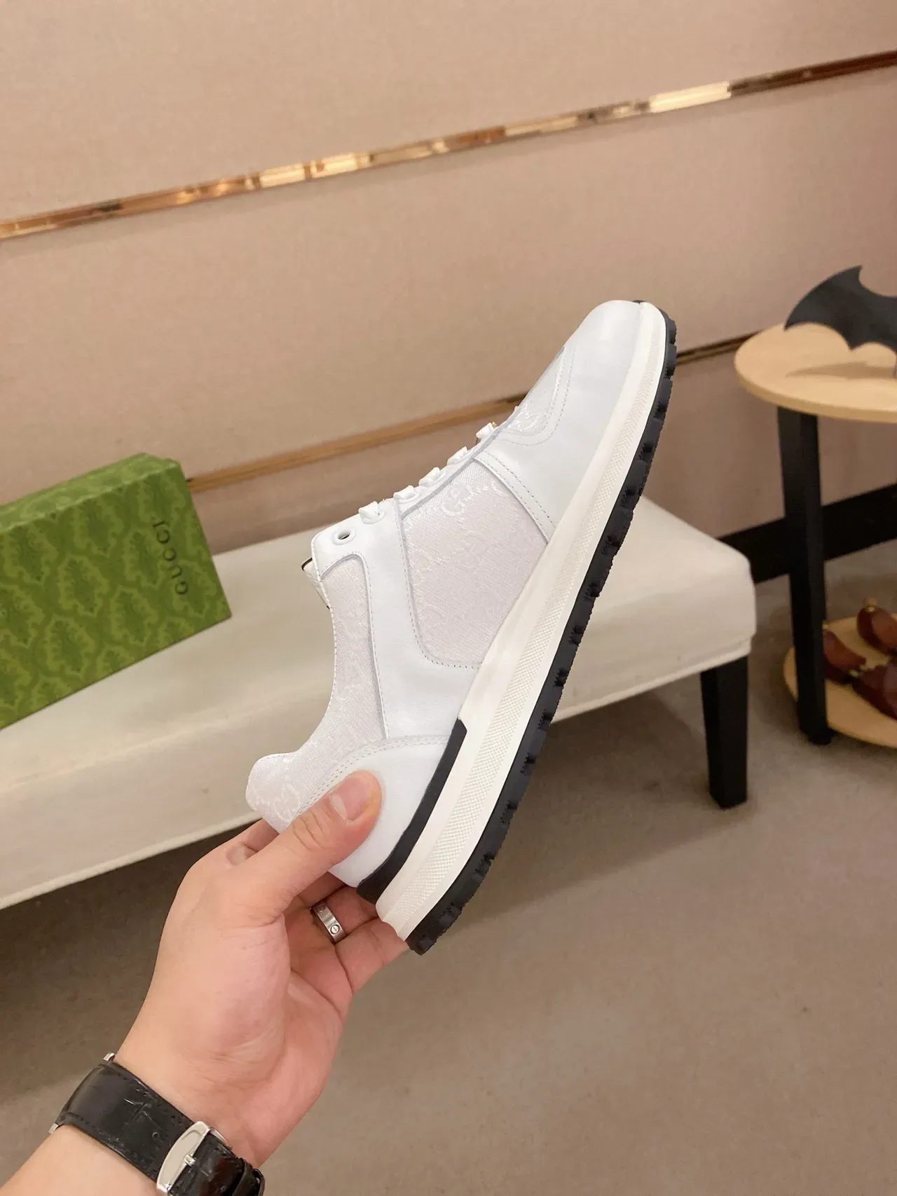 Gucci Screener White GG Monogram Lifestyle Sneakers 5