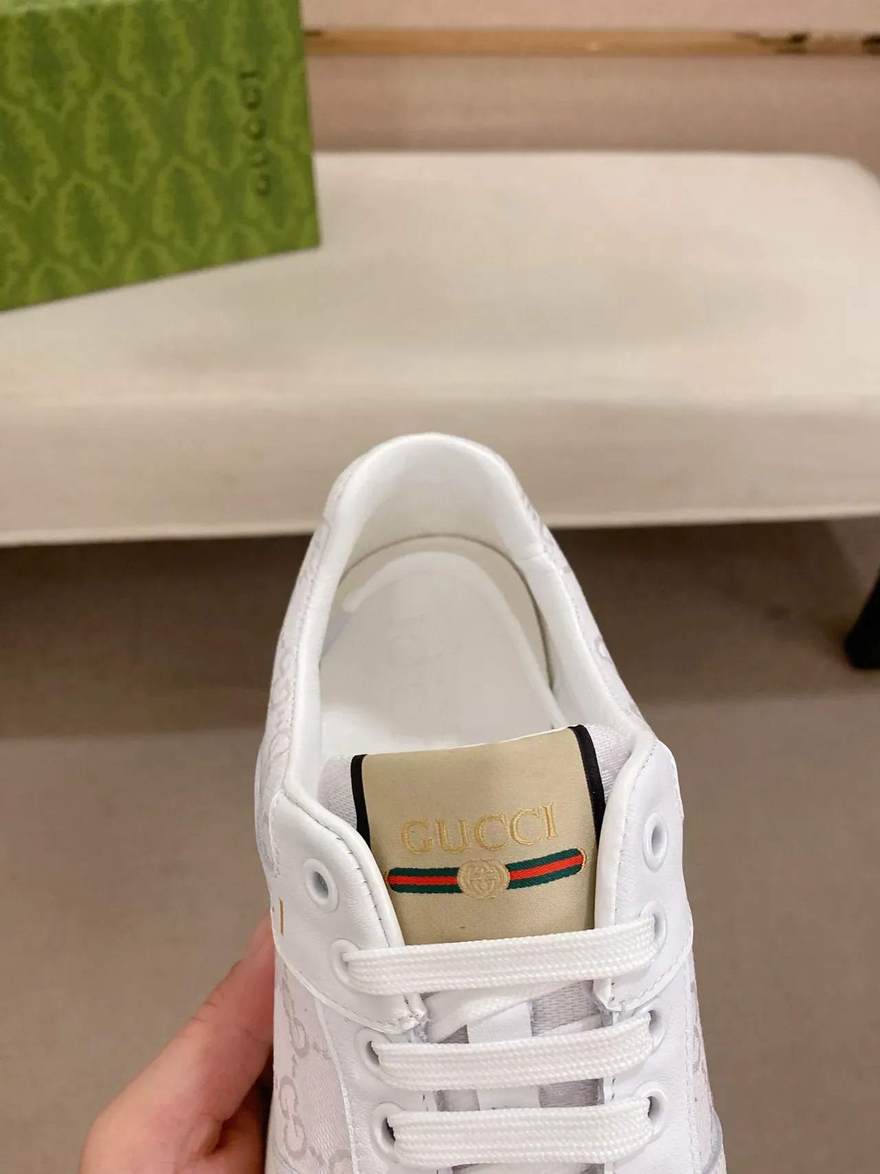 Gucci Screener White GG Monogram Lifestyle Sneakers 6