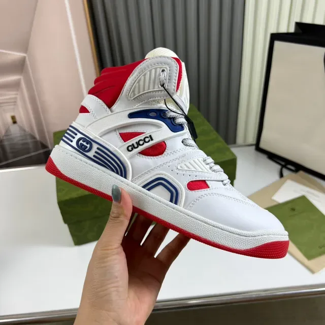 Gucci Screener sneakers lifestyle branco vermelho azul 4