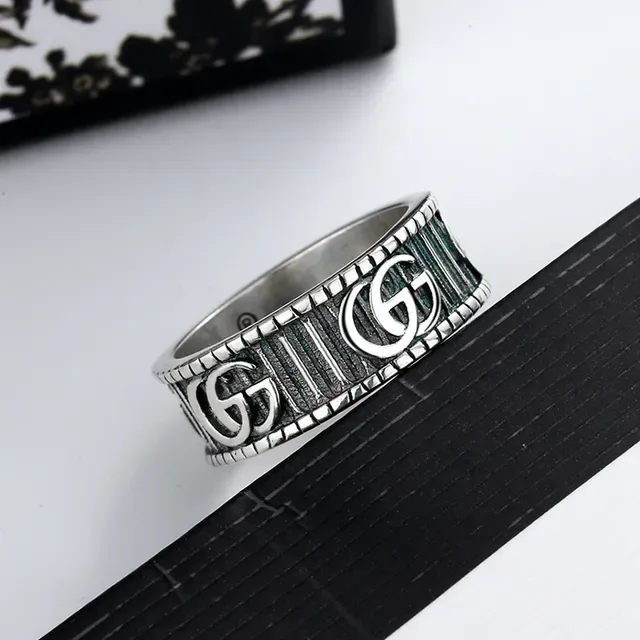 Gucci Screener Wide Band Interlocking G Ring 5