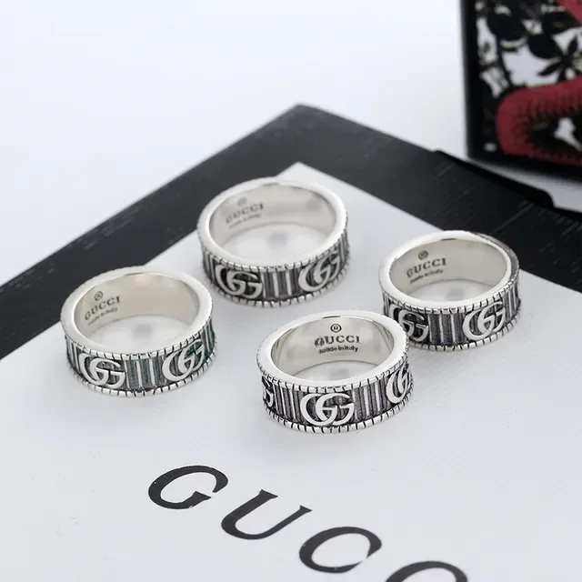 Gucci Screener Wide Band Interlocking G Ring 6