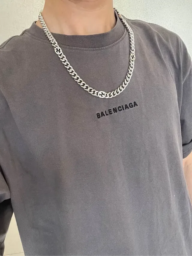 Gucci Silver Chunky Curb Chain Interlocking G Medallions Necklace 8