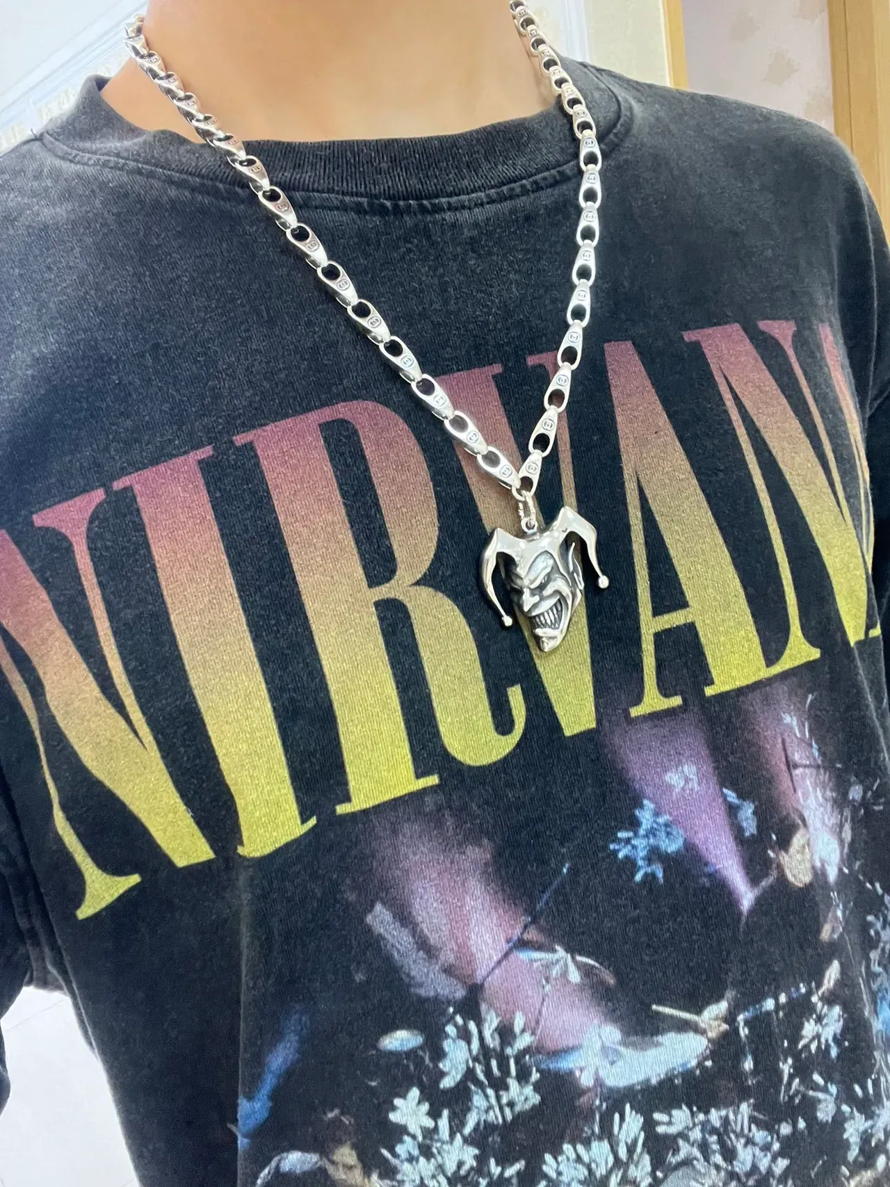 Gucci Silver Jester Skull Pendant Necklace 5