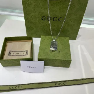 Gucci Skull Motif Rectangular Pendant Necklace