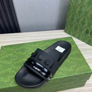 Gucci Slide Black Rubber Slippers